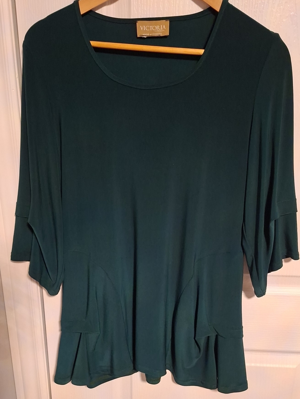 Victoria Scoop Neck Tunic Top in Deep Teal